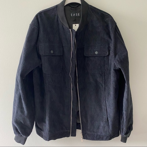 NWT Ease Men’s Black Corduroy Large Barn Coat - Picture 1 of 4